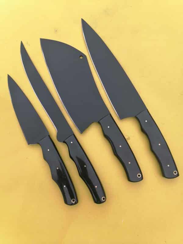 Hand Made Carbon Steel Kitchen Chef Knives Set
