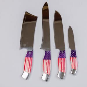 4-Piece American Flag Knife Set