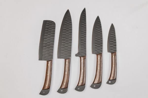 5-Piece Black Knife Set with Knife Roll